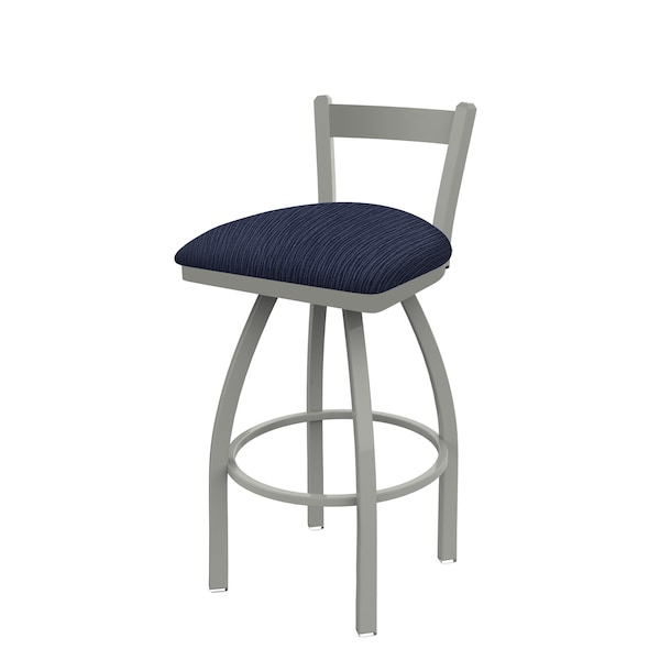 25" Low Back Swivel Counter Stool, Nickel Finish, Graph Anchor Seat